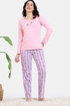 Zivame Buzzers Knit Cotton Pyjama Set - Regal Orchid — thumbnail 2